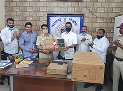 To encourage usage of modern equipments in digital age to promote Digital India, Distribution of  Computer Sets and Printers funded through MLA Development Fund was carried out at Ration Centre in Borivali West (One Computer Set), Railway Police Station, 