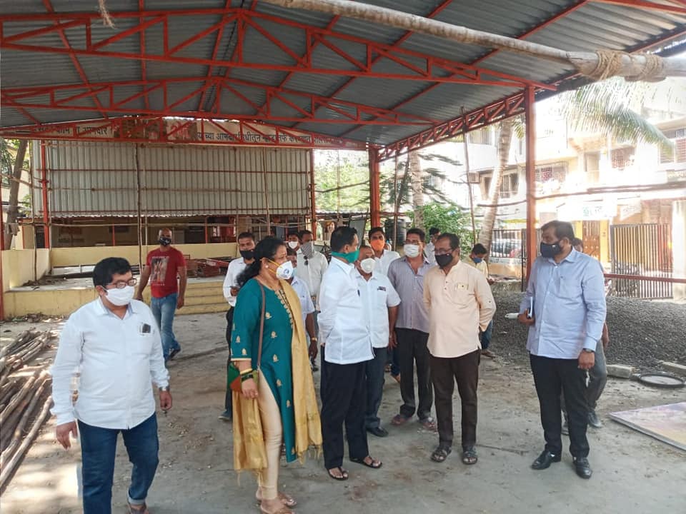 Went on an inspection of the ongoing work of Shri.Ganesh Mitra Mandal's wall, grill, and solar panel in the area of Charkop sector no.4 in Borivali which is being carried out from the MLA development fund. Mr.Ganesh Khankar, Mrs.Sujata Tai Shingade, Mr.Am