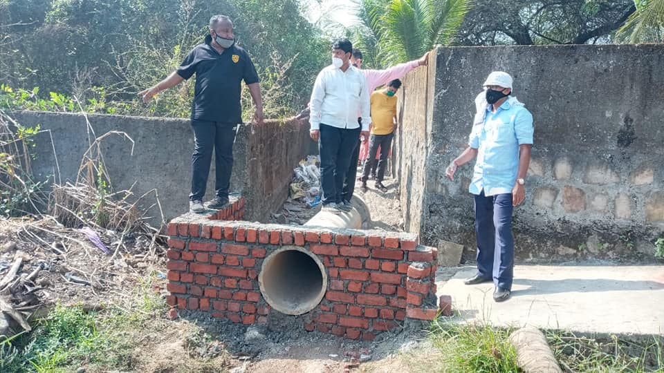 Residents of Kulwem village in Manori face water logging issues neaby their houses  during monsoons. Laid a pipeline here to relieve the inconvenience caused to the residents during monsoons.