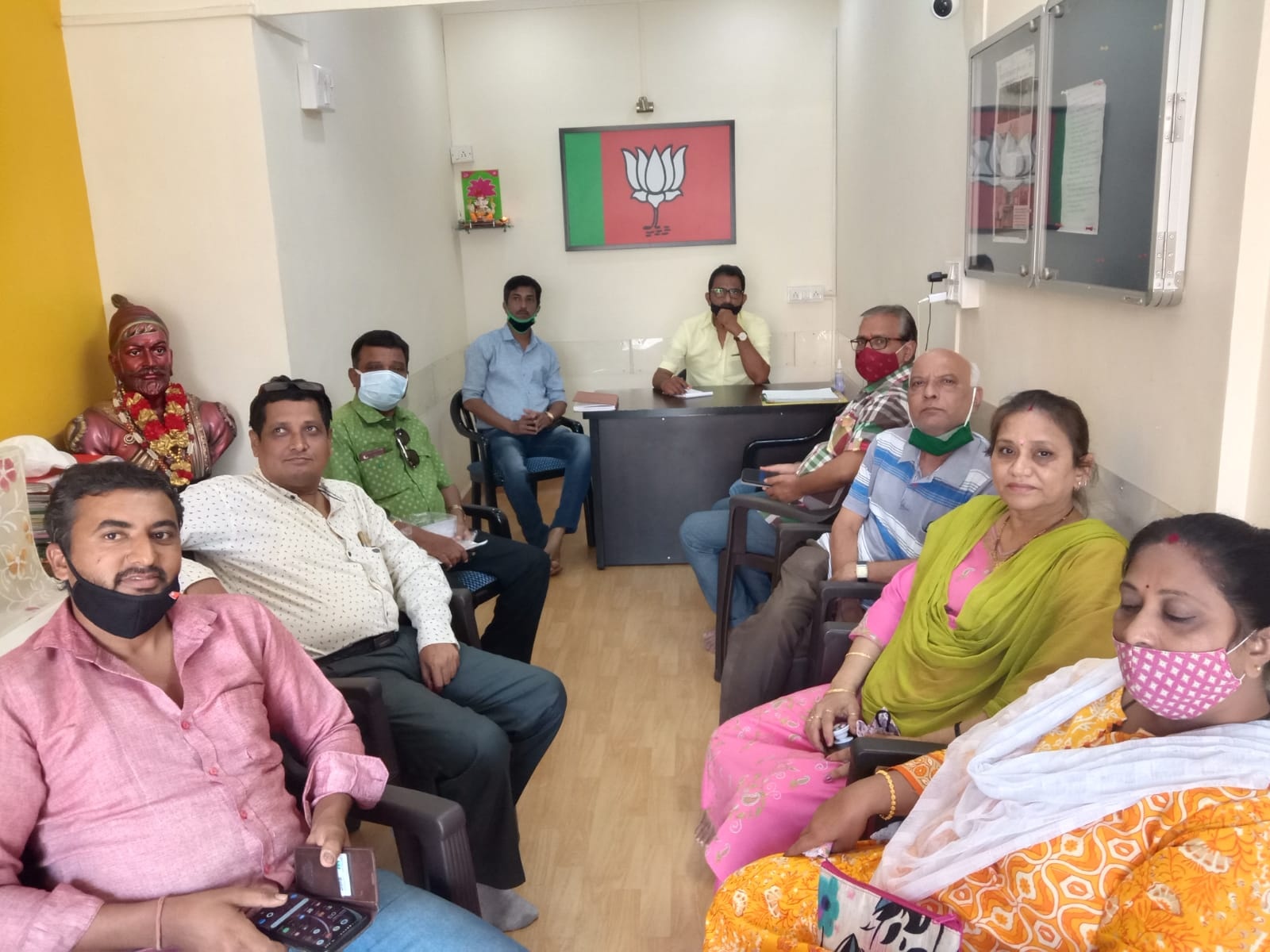 A program was organized at the Bharatiya Janata Party, Ward No. 9 along with Karyakartas to listen to the broadcast of Hon'ble Prime Minister Shri Narendra Modiji?? Mann Ki Baat program on All India Radio. BJP Karyakartas and Padadhikari were present at t