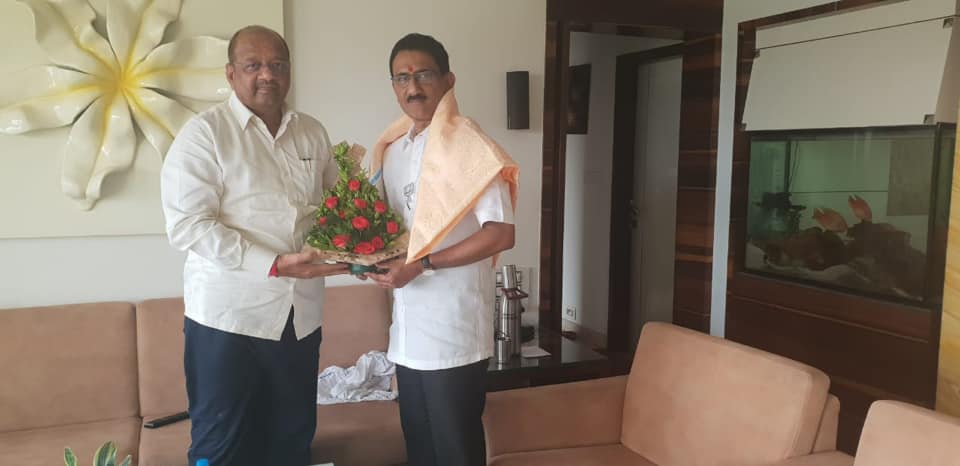 Shri. Sunil Rane seeking blessings and guidance from Shri. Gopal Shetty ji ,MP of Mumbai North Region.