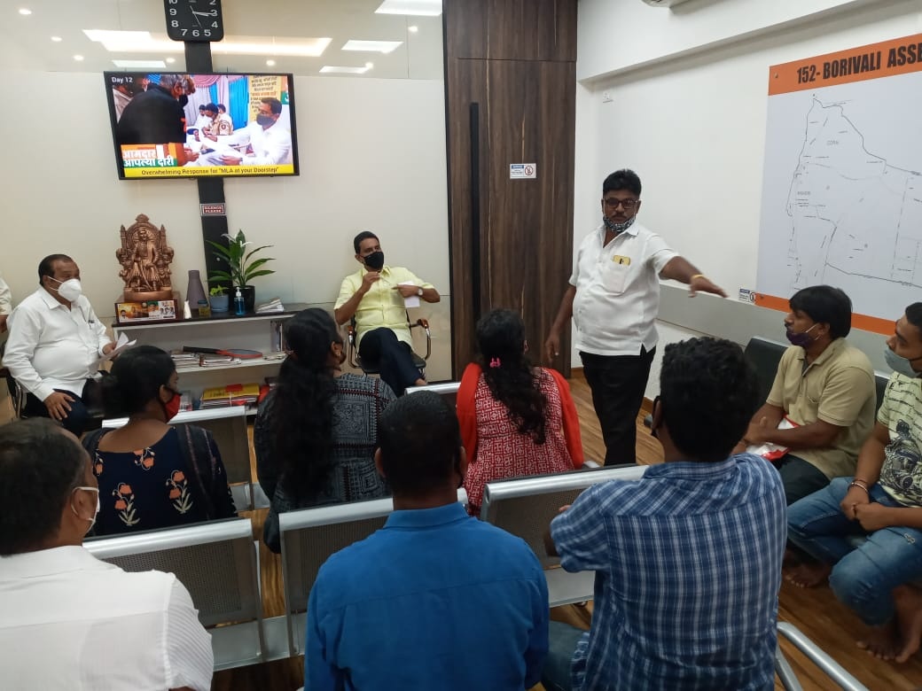 Residents of Ward No. 15 Borbat Pada visited BJP Public Relations Office, Borivali to highlight and put forward their grievances; Acknowledged their concerns and assured them of the earliest resolution. Sr. Corporator Mr. Pravin Shah was also present duri