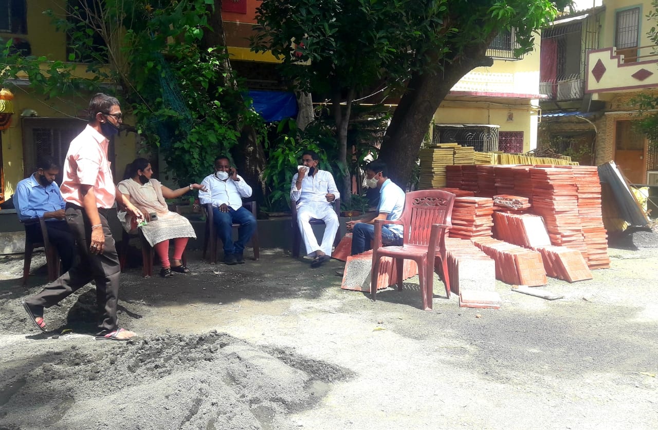 Inspected the ongoing Flooring work progress being  carried out using MLA Development Fund at Plot No. 238, Gorai-2, Borivali (W) at Shir. Sainath C.H.S, Om C.H.S, Plot No 13 and Bhagyashree C.H.S in Plot No.12. 