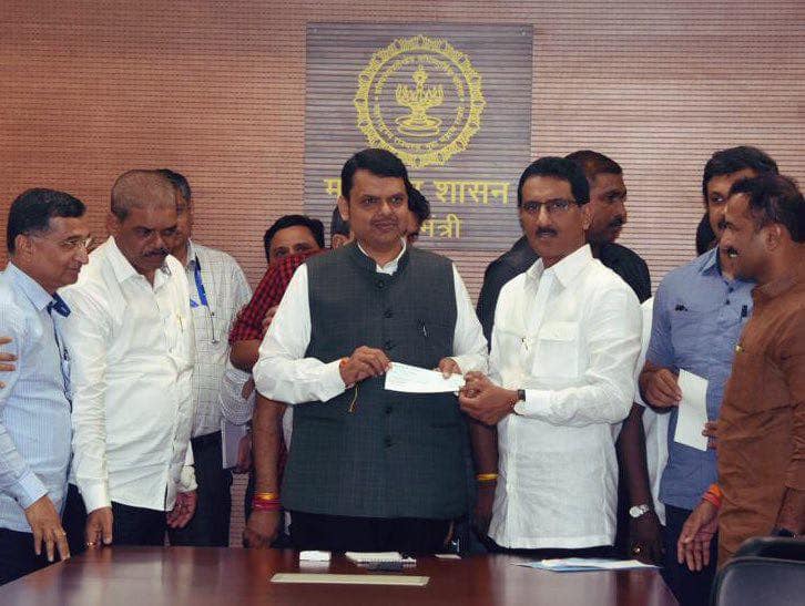 Atharva Educational Trust Contributed 10,00,000/- towards CM Relief Fund ,Maharashtra Floods