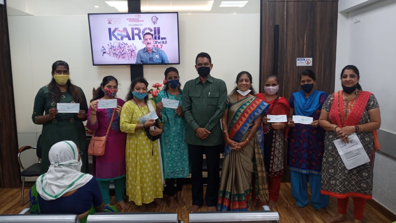 The homes of the residents of Satidevi Colony in Eksar, Talepakhadi , Borivali(W). were severely damaged due to water gushing into their homes caused due to last weeks heavy rainfall. Offered  Financial Aid to the residents to help them recover from the c
