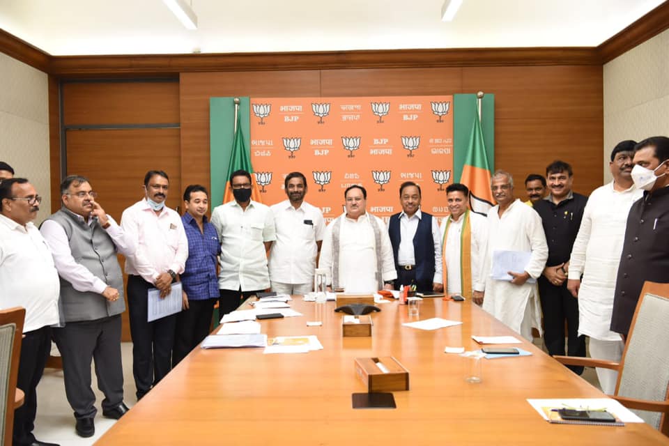 Attended a Meeting held at New Delhi Chaired by BJP National President Shri. J.P. Nadda ji to discuss on the Planning of Mumbai and Konkan Jan-Ashirwad Yatra of Central Minister Hon. Shri Narayanarao Rane..