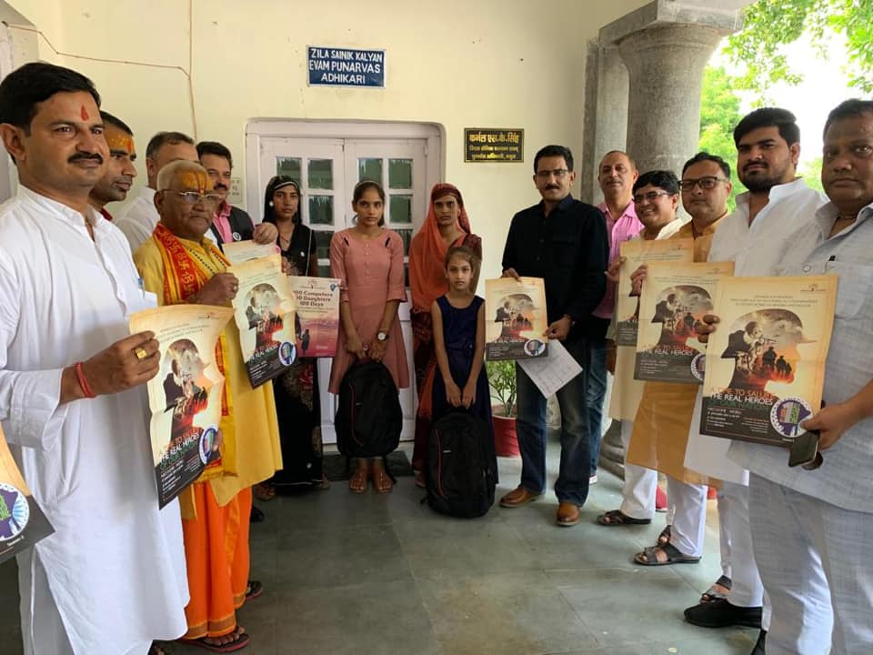 Visit to Mathura, UP to distribute laptops to the martyrs daughters under the 100 Computers 100 Daughters 100 Days initiative.The daughters of the martyrs will be educated by the team of Atharva Foundation.