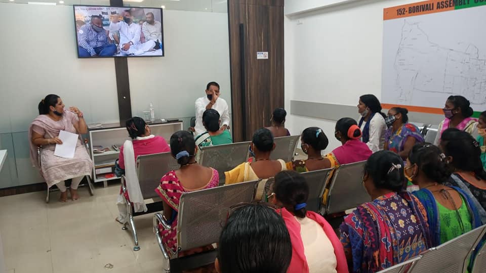 Tribal Ladies from Gorai and Manori whose houses were recently constructed visited the BJP Borivali office, today to discuss regarding the problems faced by them. Corporators Mrs.Anjali Khedkar, and Mrs.Reshma Nivale were also present.