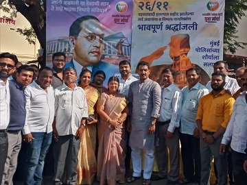 Shri. Sunil Rane at Borivali assembly constituency paid homage to Dr. Babasaheb Ambedkar,The Father of Constitution.