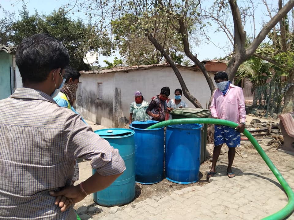 Aiding the citizens in this critical time is our duty. Therefore, RO purified water tankers were sent to the citizens residing in Gorai village, across the creek.