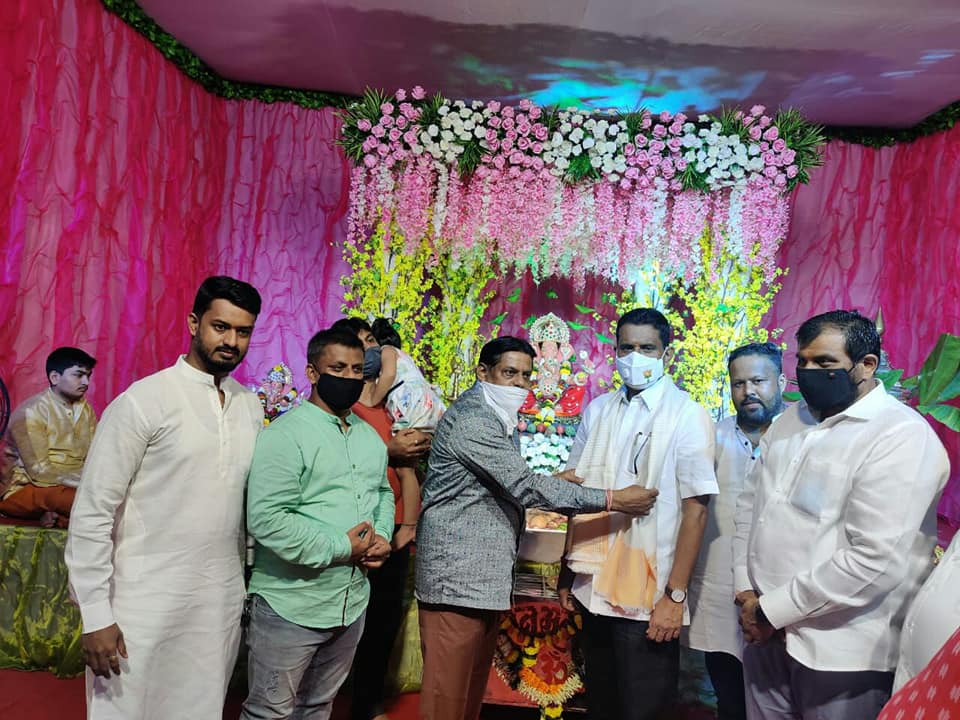 After the inauguration ceremony of the new BJP office in ward no.9 of Gorai-2, Borivali Constituency, yesterday. Visited Shri.Gajanan Seva Samiti's Sarvajanik Mandal at Kasturba Road no.4 to seek the blessings of Ganpati Bappa.