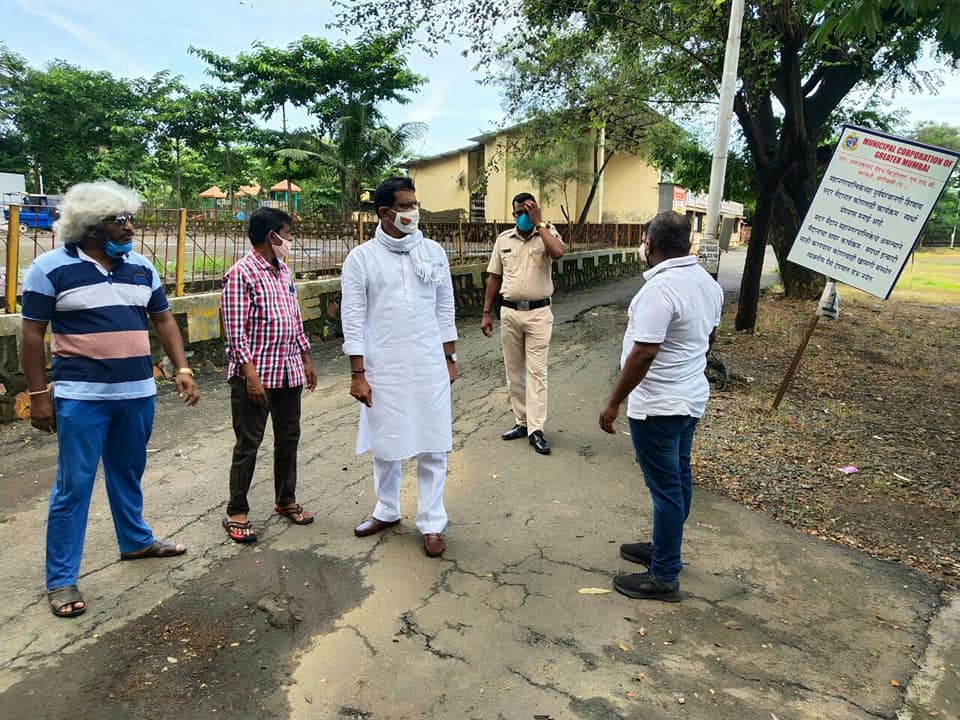Shri Sunil Rane visited the General Arun Kumar Vaidya Maidan of BMC (New MHB Colony) along with Ex Corporator Mr.Shiva Shetty, today.  Inspected and discussed about the beautification of ground.