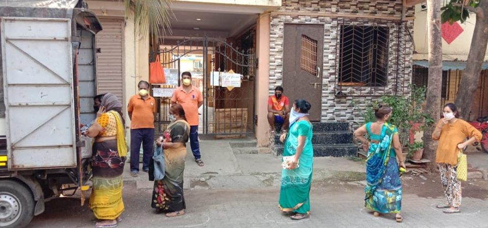 To ensure the welfare of the citizens during the times of this global crisis of #COVID19, vegetables were made available to the residents of Charkop Sector 8 by Mr. Ganesh Jadhav. A queue was maintained to ensure #SocialDistancing
