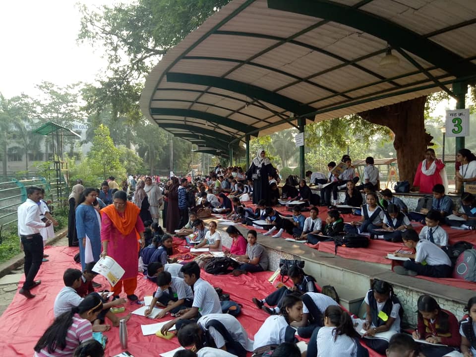 Shri. Sunil Rane attended 'Balasaheb Thackeray Bal Chitrakala Competition' organized by BMC Ward R/C, at veer Savarkar Udyan, Borivali. Also interacted with citizens present there regarding CAA along with MP Shri Gopal Shetty ji.