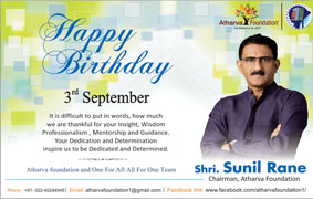 Atharva Foundation family wishes you a very Happy Birthday, Sir.