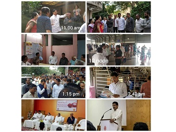 Shri. Sunil Rane started the morning by visiting various societies
